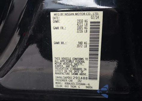 2014 Nissan Altima 2.5 S from USA, damaged, VIN 1N4AL3AP0EC291488